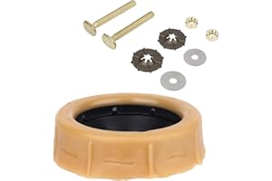 9pcs Toilet Wax Ring Replacement Kit Compatible with 3in/4in Drain Pipes, Universal Flanged Wax Toilet Ring with Gasket Nuts 