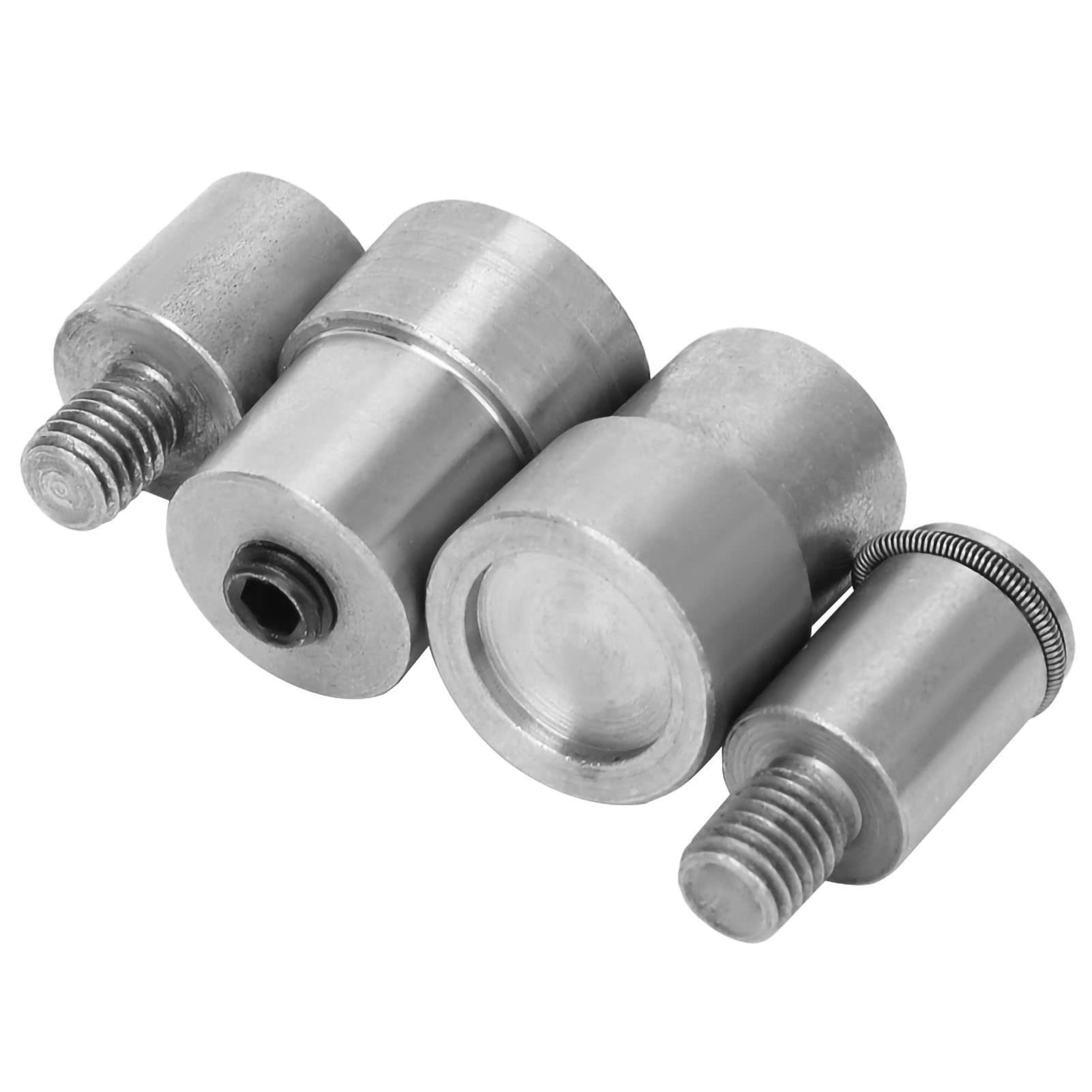 4PCS Snap Button Die Set, Silver Snap Fasteners Button Die, 12mm/15mm/21.5mm/21.5mm Stainless Steel Buttons Hand Press Accessories Replacement Kit for 651/633/831