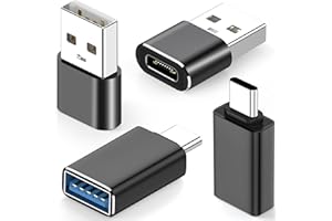 Yoozon 4 Pack USB to USB C Adapter,【2*Type C Female to A Male Charger Converter】&【2 * USB C Male to USB 3.0 Female OTG Adapter】,for iPhone 15 Pro Max Plus,for Apple Watch,Samsung,for Airpods,Car,Black