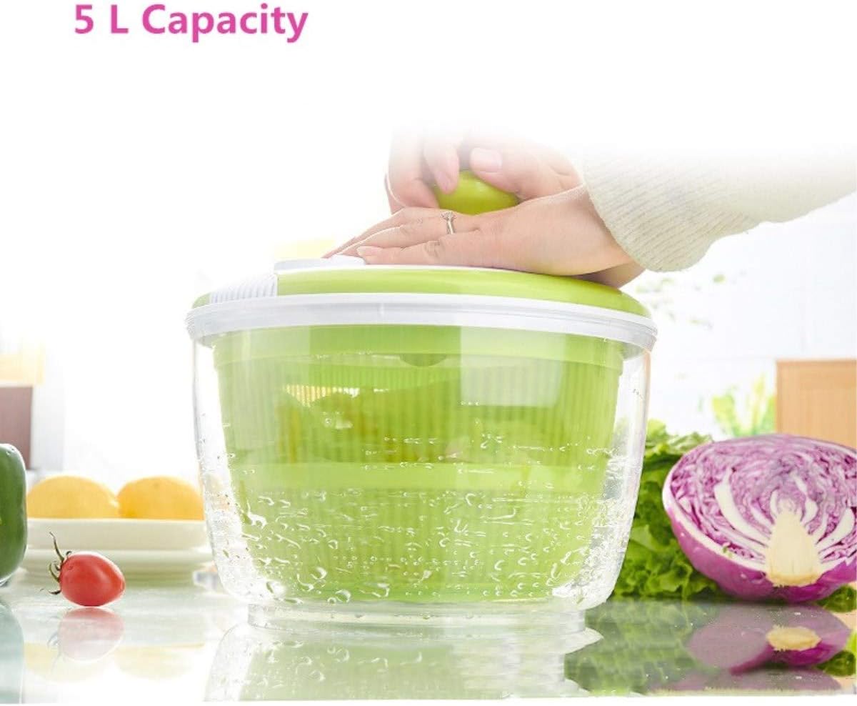 5 Liter Salad Spinner Kitchen Fruits and Vegetable Washer (5 Liter Green & White)