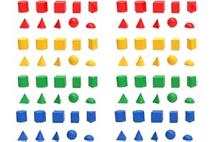 JunZheHub 80Pcs 3D Shape Geometric Solids Math Manipulatives for Preschool Elementary