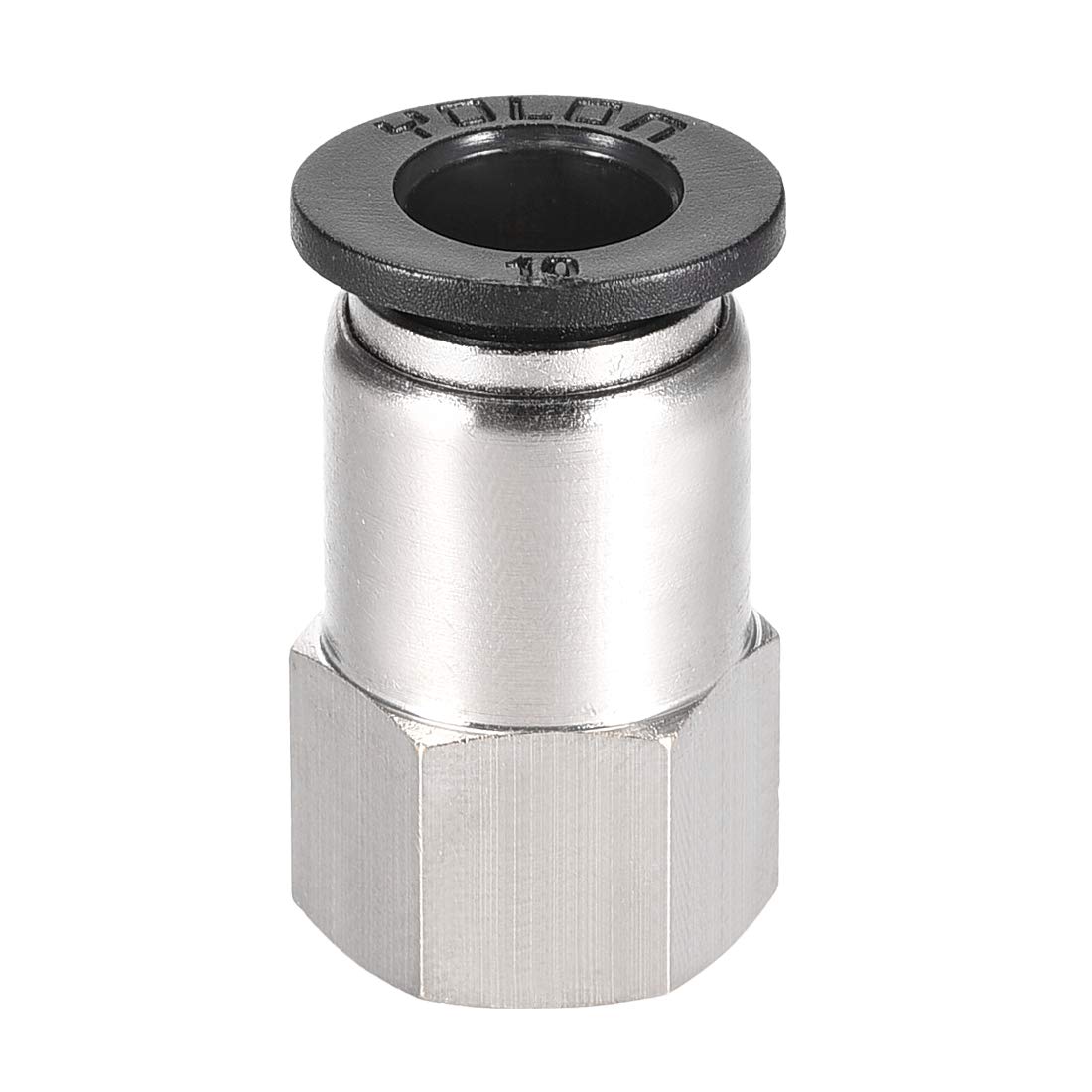 sourcing map Push to Connect Tube Fitting Adapter 10mm Tube OD x 1/4PT Female Straight Pneumatic Connecter Pipe Fitting
