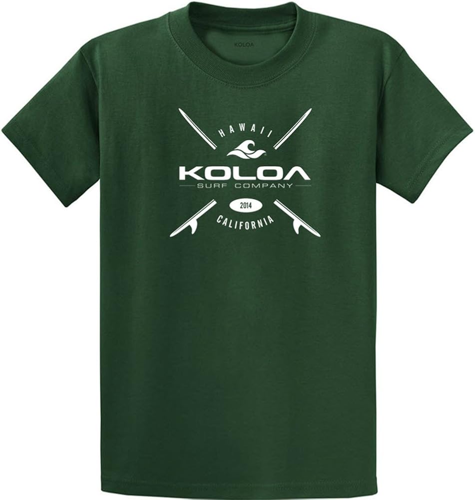 Joe's USA Koloa Surf X Boards Logo Heavy Cotton T-Shirts. Regular, Big and Tall Sizes