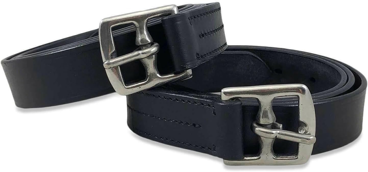 Avon Equine Stirrup Leather Black & Brown (46" to 56") (48 Inches, Black)