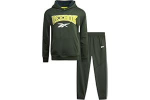 Reebok Boys Sweatsuit Set - 2 Piece Soft Fleece Pullover Hoodie Sweatshirt and Matching Jogger Sweatpants for Boys (4-12)