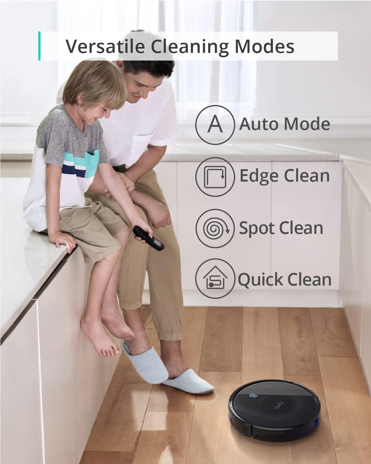 eufy Robot Vacuum 11S MAX, Super Thin, Powerful Suction, Quiet, Self-Charging Robotic Vacuum Cleaner, Cleans Hard Floors to Medium-Pile Carpets, Black - Image 5