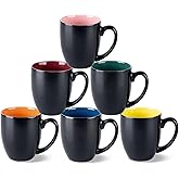 GBhome 16oz Coffee Mugs Set of 6,Ceramic Coffee Mugs for Man, Woman,Restaurant Modern Coffee Mugs Set with handle for Tea/Latte/Cappuccino/Milk/Cocoa. Dishwasher&Microwave Safe,Multi-Color,6 Pack