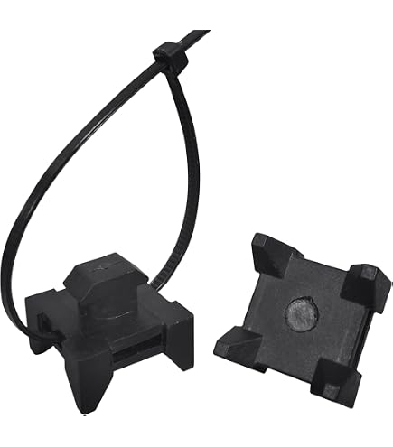 thumbnail image 2 of MECCANIXITY 10Pcs Cable Zip Tie Base 6.5mm Hole Dia Saddle Type Wire Holder For 40 Series European Standard Aluminum Extrusion With M5 Screws, Nuts, Ties Black 2 of 14