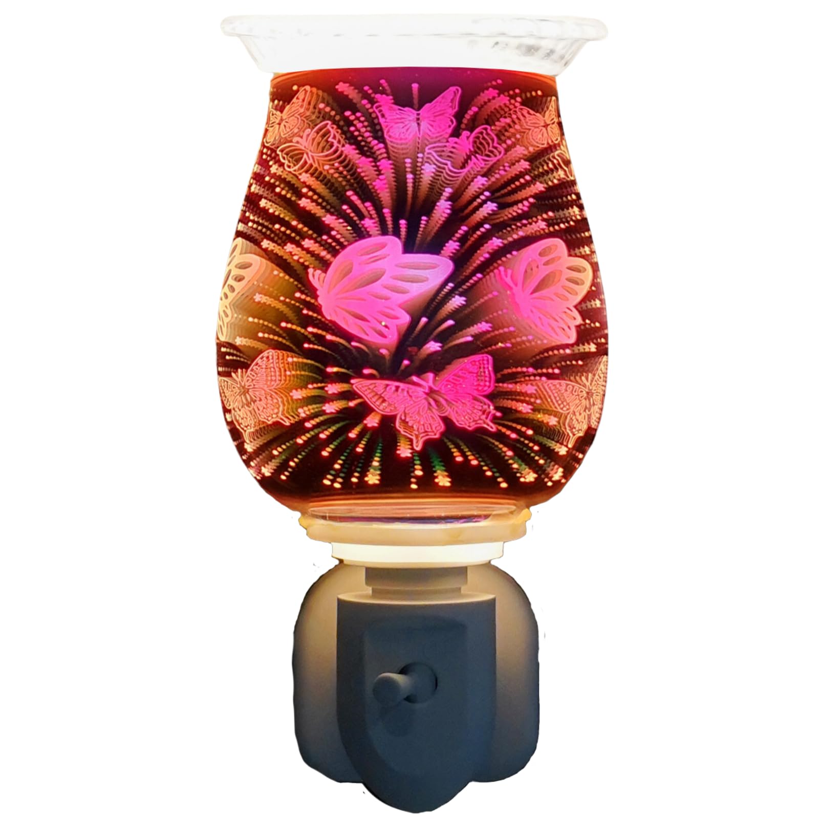 Cello 3D Holographic Plug In Wax Melt Burner & Oil Burner. The Butterfly electric oil burner and wax burner creates a stunning design when lit and releases fragrance around your home., One Size