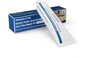 ANKITA Quartz Countertop Chip Repair Kit (White), Quick-Drying Quartz Countertop Repair Kit for Edge Chips, Cracks, Scratches, Nicks on Quartz, Granite, Marble, Porcelain and Other Natural Stone Surfaces