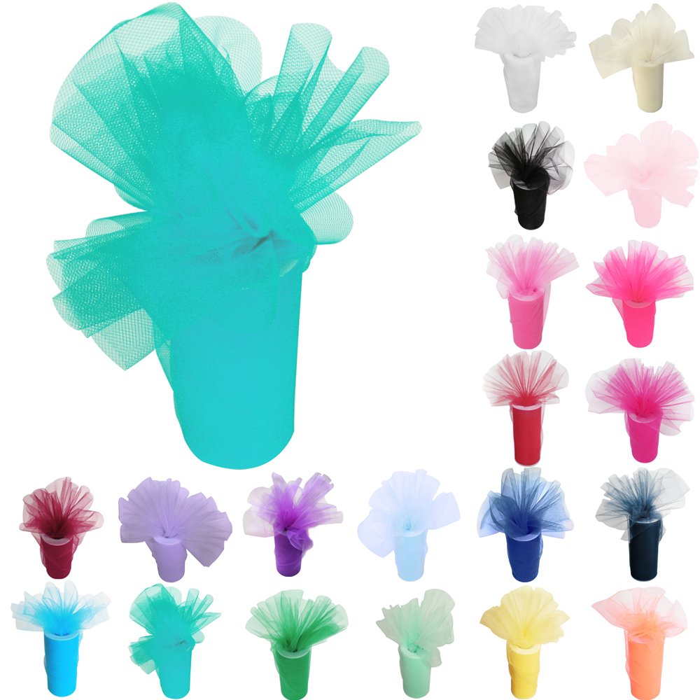Time to Sparkle 6 Inchs x 25yards/75FT Tulle Roll Spool Tutu Party Birthday Wraping Crafts Bridal Bow Skirt Wedding Decor, Turquoise — image 1