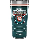 Tervis Traveler NFL Miami Dolphins - Vintage Triple Insulated Tumbler Travel Cup Keeps Drinks Cold & Hot, 20oz, Stainless Steel