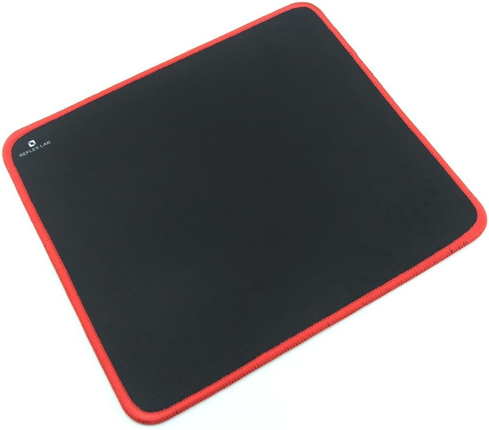 Reflex Lab Mouse Pad/Mat, (Red) Stitched Edges, Waterproof, Ultra Thick 3mm, Silky Smooth - 9"x8" Mousepad