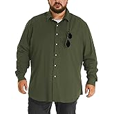 HOdo Big and Tall Mens Cotton Button Down Shirt 3XL-6XL