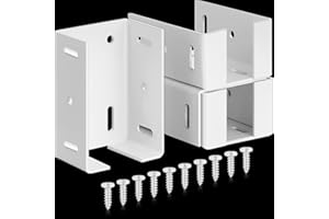 Hicarer 8 Pcs Heavy Duty Aluminum Fence Bracket with Screws for Vinyl Fencing Panel and Post Connection Deck Railing Bracket Kit Fits 2 3/4 Inch Rails