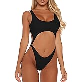 Sovoyontee Women's Sexy One Piece Swimsuits Cheeky Thong Bikini Bathing Suit