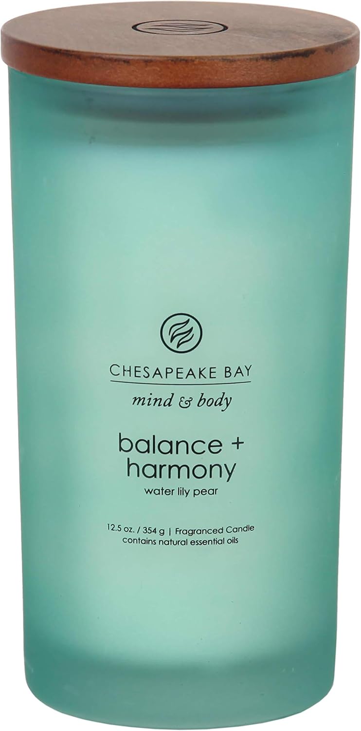 Candles & Holders - Chesapeake Bay Candle PT31921 Scented Candle, Balance + Harmony (Water Lily Pear), Large, Home Décor