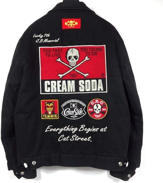 Amazon Co Jp 35周年 Cream Soda クリームソーダ Black Cats ブルゾン 服 ファッション小物