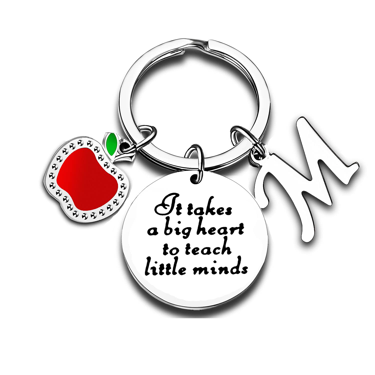 Teacher Gifts for Women Initial Charm Initial Jewellery Initial Keyring Teacher Appreciation Gifts Thank You Gifts For Teachers Women (M)