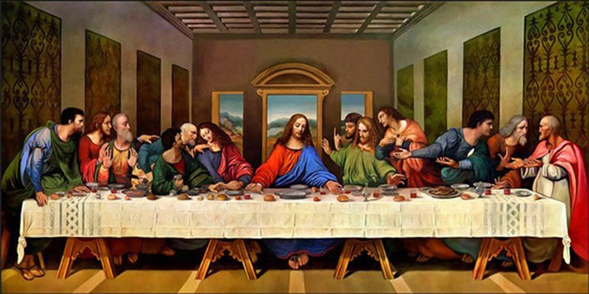 HAHEZDY 5D DIY Square Diamond Painting Drawing Crafts The Last Supper Full Drill Decor,50x100CM