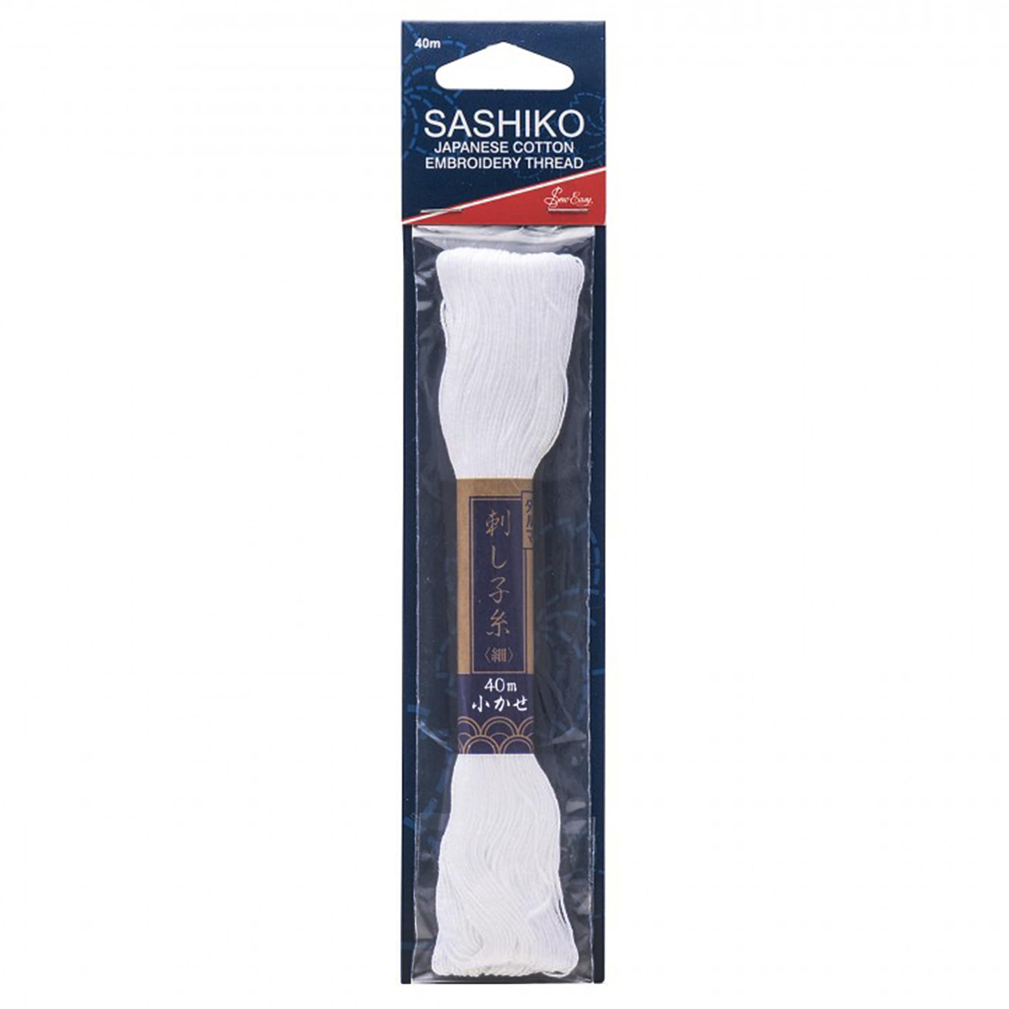 Sew Easy Sashiko Cotton Thread – 40m White 100% Cotton for Embroidery Sewing Stitching