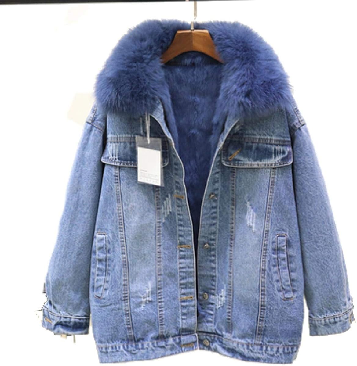 fox fur jean jacket