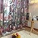 Edal Durable Floral Tulle Voile Voile Curtain Sheer Panel Drape Window Scarfs Wine Red Flower with Purple Background and Beads