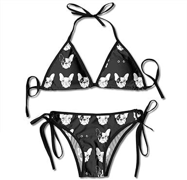 striped triangle bikini top