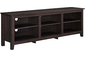 Walker Edison Wren Classic 6 Cubby TV Stand for TVs up to 80 Inches, 70 Inch, Espresso