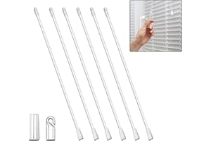 ZGWANSUI 17 Inch Long Vertical Blind Wand, Window Blind Tilt Rod, Blind Tilt Wand Replacement with Hook and Grip, Clear, PVC,