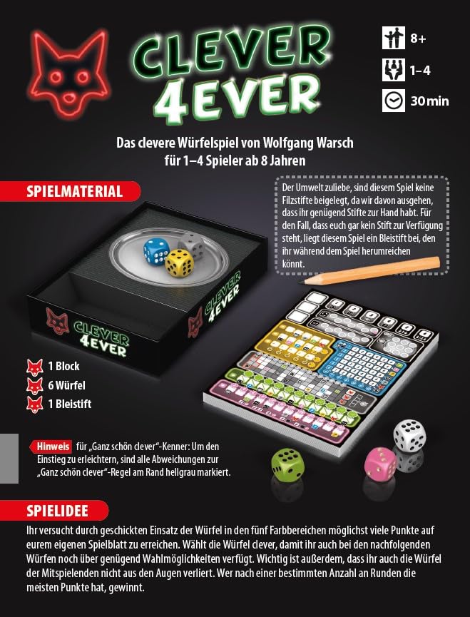 Schmidt Spiele 49424 Clever 4-Ever, Klein und Fein Serie, Würfelspiel, bunt 3