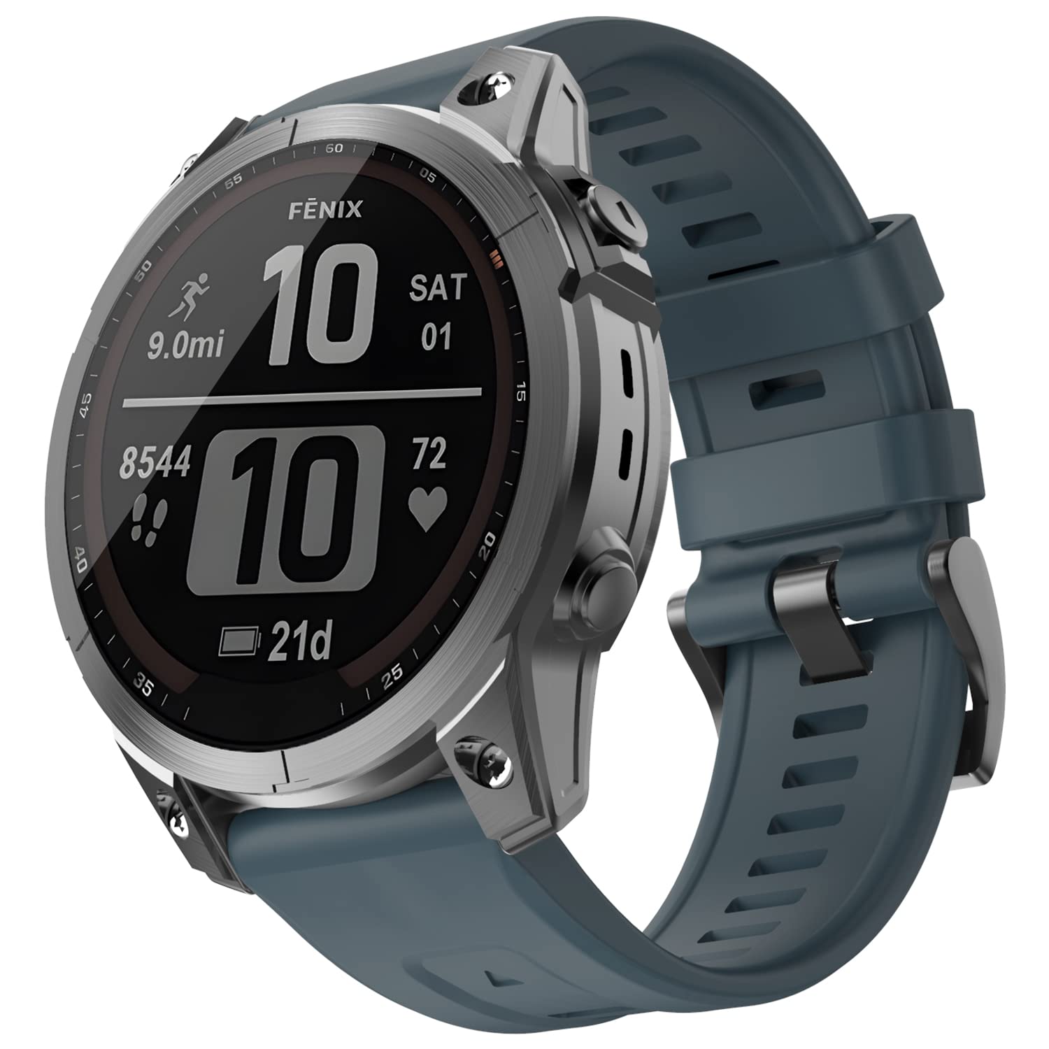 OVERSTEP Compatible for Garmin Fenix 7X Strap, 26mm Wide Soft Silicone Replacement Strap for Garmin Fenix 7X/Fenix 5X/Fenix 5X Plus/Fenix 6X/Fenix 6X Pro/Fenix 3/HR/Descent MK1/D2 Delta PX/D2 Charlie — image 1