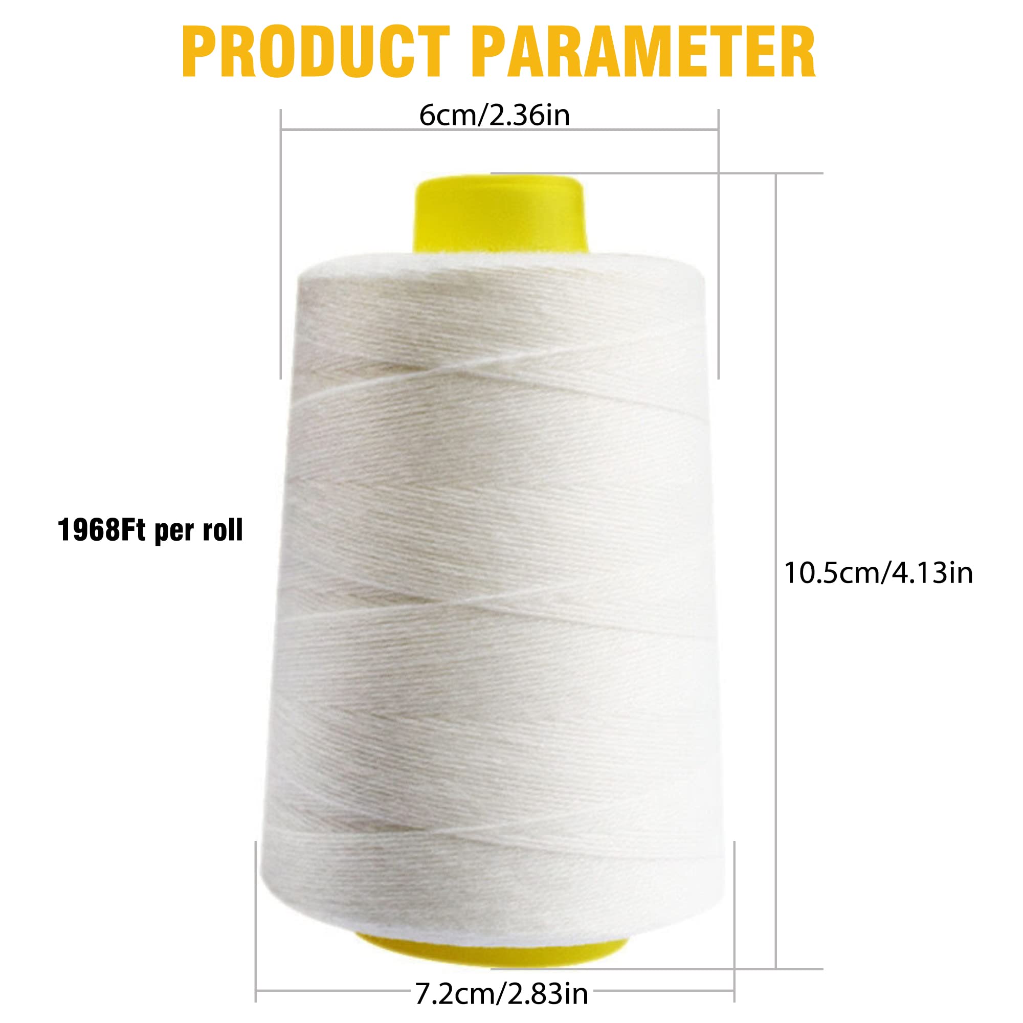 6-Stranded Sewing Thread Heavy Duty Spool Industrial Sewing Thread for Bag Sewing Machine Bag Closer Machine