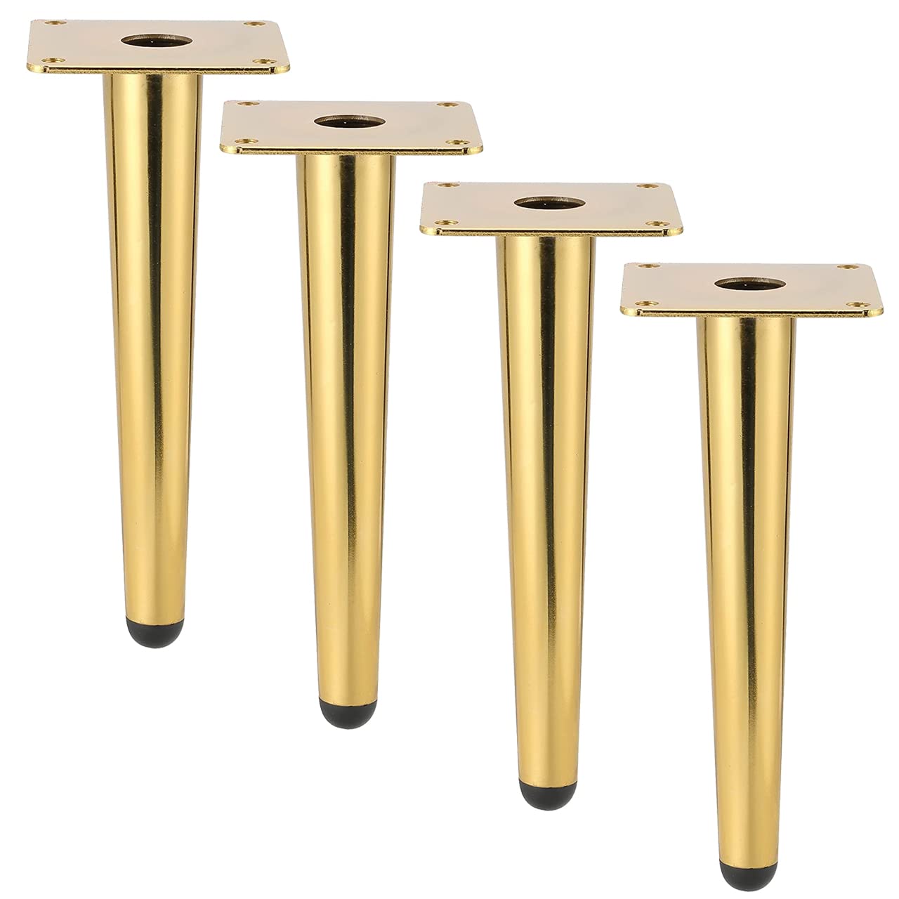 Btowin 10 Inch / 25cm Metal Furniture Leg,4Pcs Modern Straight Tapered Furniture Feet,Glod Heavy Duty Sofa Legs Cabinet Leg Brushed Nickel Finish for TV Stand Cabinet Couch Dresser Table Bed