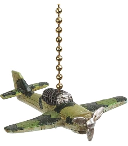 Jet Airplane Fan Pull Chain Decoration – 2-Inch Polyresin Hand-Painted 3D Ornament For Ceiling Fan Or Light