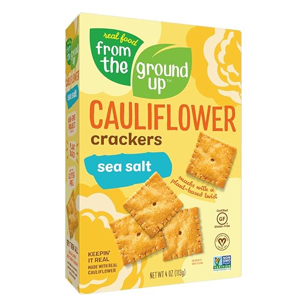 FROM THE GROUND UP, CAULIFLOWER CRACKERS SEA SALT,...