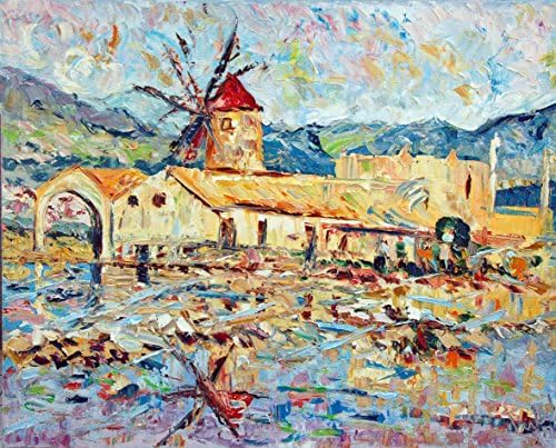 Italy Painting Oil Painting Original Art Impressionist Painting Landscape Painting Canvas Painting Seascape Painting Gift for Women "SALINE" oil on canavas 39,3 x 31,49 inch
