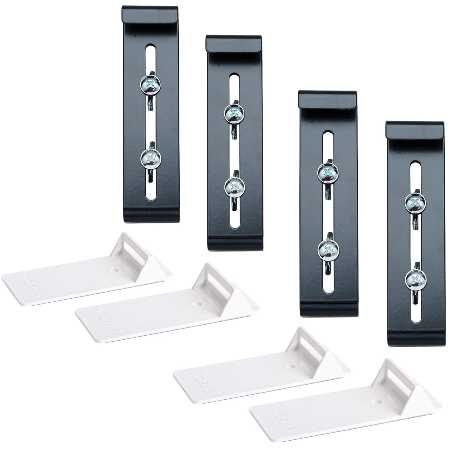 Plastia FixPot Invisible Flower Box Holder for Any Window with Window Sill Flower Box Holder Set of 4 with Adapter Anthracite - Mounting without Drilling