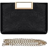 NIGEDU Women Clutch Purse PU Leather Chain Crossbody Bags Shiny Oversize Clutches Female Handbag Purses