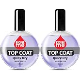 2 Bottles Excuse Me Quick Dry Fast Drying Super Shiny Nail Polish Top Coat Professional Refill Size 2.5 oz.