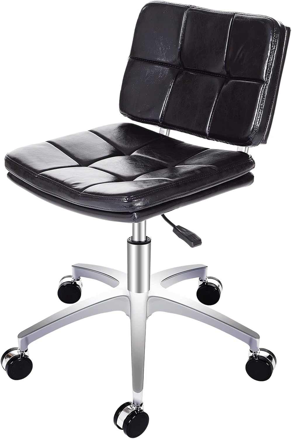 REMWELL Square Seat Rolling Stool Adjustable Swivel Chair for Clinic Medical Spa Beauty Hair Salon Home Office Kitchen with Wheels（Black, with Backrest）: Kitchen & Dining