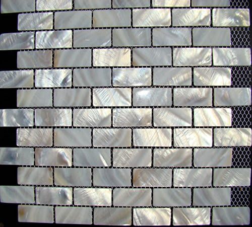 Mother of pearl shell mosaic backsplash pearly white tile subway brick shape for bathroom walls and floors