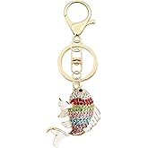 Elechobby Lucky Koi Fish Keychain,Creative Money Attracting Key Ring for Women (Red,Yellow,Purple,Blue,Multicolor)