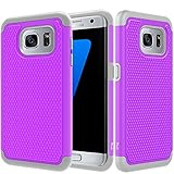 Galaxy S7 Edge Case, Tauri [Drop Protection] Dual Layer [Shockproof] Hybrid Defender Armor Protective Case Cover For Samsung Galaxy S7 Edge - Purple