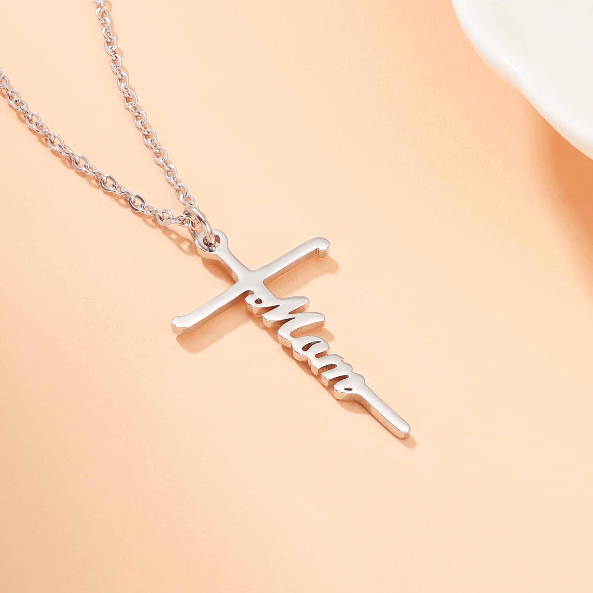 Lcherry Faith Cross Pendant Necklace for Women Religious Christian Jewelry Mother's Day Gifts for Women