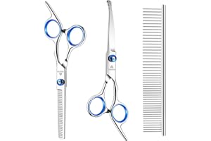 Dog Grooming Kit,Sharp Stainless Steel Dog Grooming Scissors,Safe and Comfortable Use with Rounded End Tip Grooming Scissors,