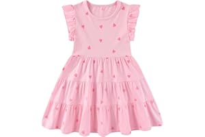 Winzik Girls Dress, Toddler Summer Short Sleeve Cotton Casual Easter Dresses Clothes 18M-7Y