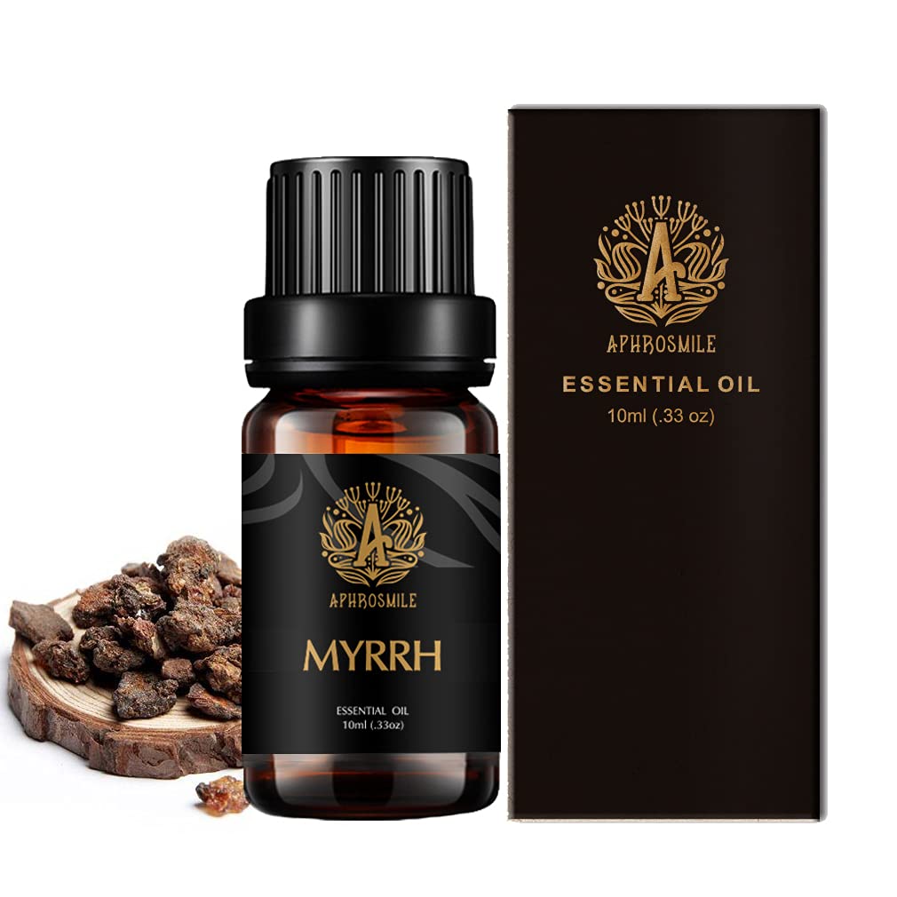 Aromatherapy Myrrh Essential Oil, 100% Pure Myrrh Scent Essential Oil for Diffuser, Humidifier, Massage, Therapeutic Grade Aromatherapy Essential Oil Myrrh Fragrance 0.33 oz - 10ml