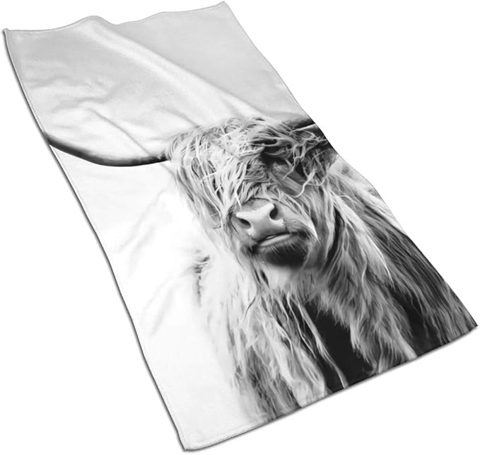 Portrait of A Highland Cow Cattle Hand Towels Towel Ultra