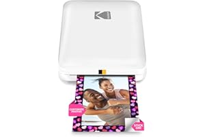 Kodak Step Wireless Mobile Photo Mini Printer (White) Compatible w/iOS & Android, NFC & Bluetooth Devices